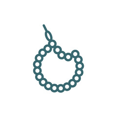 beads icon. Thin line beads icon from islamic and ramadan collection. Outline vector isolated on white background. Editable beadssymbol can be used web and mobile