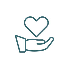 charity icon. Thin line charity icon from islamic and ramadan collection. Outline vector isolated on white background. Editable charitysymbol can be used web and mobile