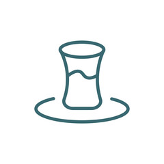 tea icon. Thin line tea icon from islamic and ramadan collection. Outline vector isolated on white background. Editable teasymbol can be used web and mobile