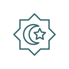 muslim icon. Thin line muslim icon from islamic and ramadan collection. Outline vector isolated on white background. Editable muslimsymbol can be used web and mobile