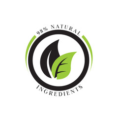organic leaf logo and tag design in green for website and business