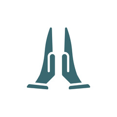 praying icon. Filled praying icon from islamic and ramadan collection. Glyph vector isolated on white background. Editable prayingsymbol can be used web and mobile