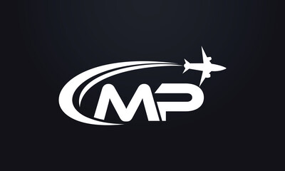 Tour and travel logo design, Airline agency symbol and aviation company monogram logo vector with letters