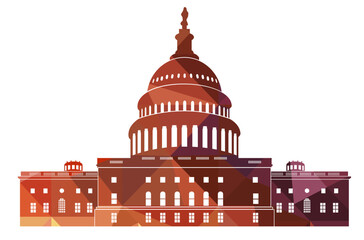 white house in usa vector illustration