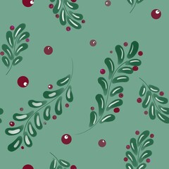 pattern of twigs and berries