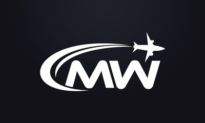 Tour and travel logo design, Airline agency symbol and aviation company monogram logo vector with letters