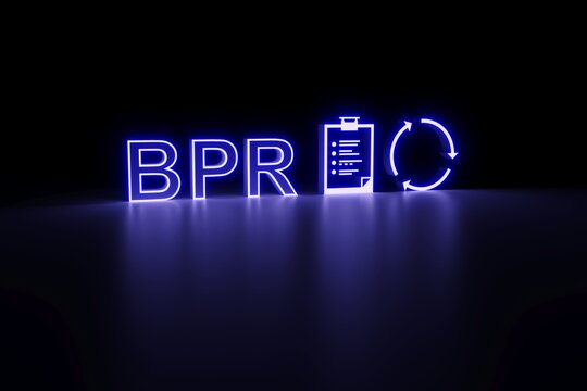 BPR neon concept self illumination background 3D illustration