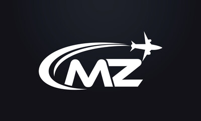 Tour and travel logo design, Airline agency symbol and aviation company monogram logo vector with letters