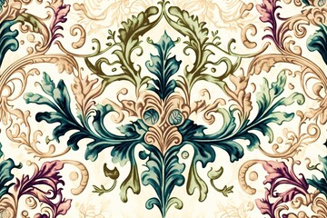 Background watercolor vintage ornament (Ai generated)