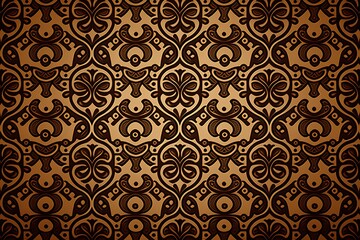Background luxury vintage seamless pattern, brown color (Ai generated)
