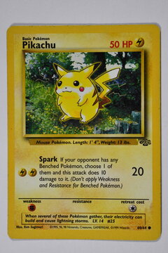 Pokemon Trading Card, Pikachu.