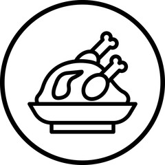 Vector Design Roast Chicken Icon Style