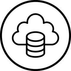 vector  cloud data icon style