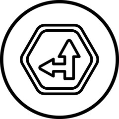 vector  side road left icon style