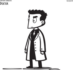 Hand drawn cartoon vector illustration of doctor.