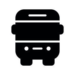 Illustration vector graphic icon of School Bus. Solid Style Icon. Education Themed Icon. Vector illustration isolated on white background. Perfect for website or application design.