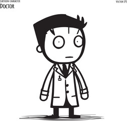 Hand drawn cartoon vector illustration of doctor.