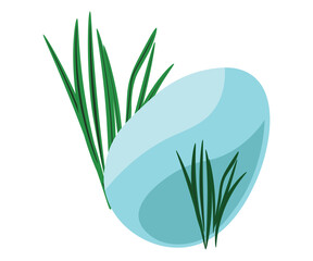 grass and blue egg