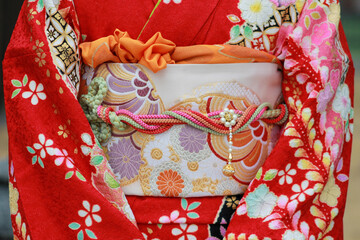 long-sleeved kimono, Japanese girl, 振袖