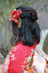long-sleeved kimono, Japanese girl, 振袖