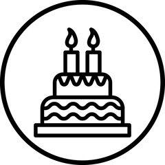 Vector Design Birthday Cake Icon Style