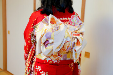 long-sleeved kimono, Japanese girl, 振袖