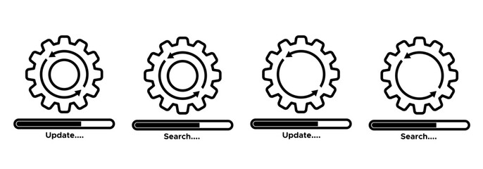 loading process icons set
