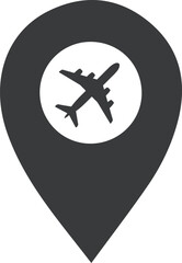  location map with airplane icon