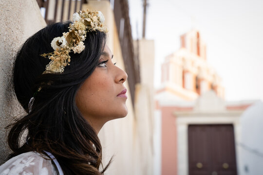 Lady with a flowers crown