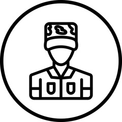 Vector Design Army Captain Icon Style