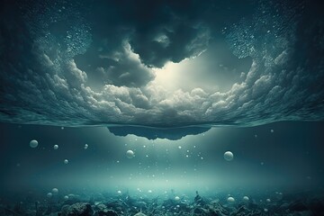 Sky from underwater with space for your text.