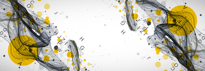 Abstract flowing wave lines. Design element for technology, science, modern concept.