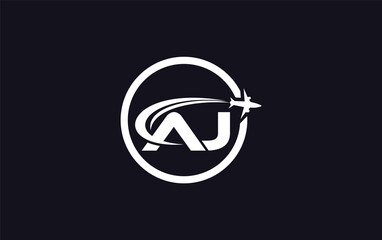 Tour travel logo design letter AJ