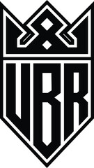 UBR letters with logomark crown design