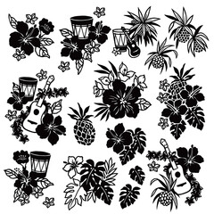 Simple and cute aloha shirt material collection, © daicokuebisu