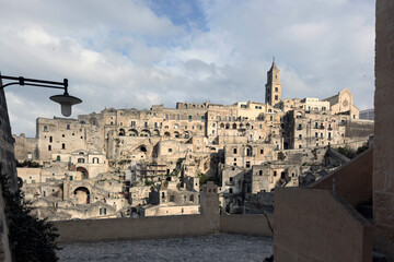 Fototapeta premium Matera. I Sassi. Panorama dal Belvedere di Piazzetta Pascoli 