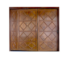 brown wooden door isolated
