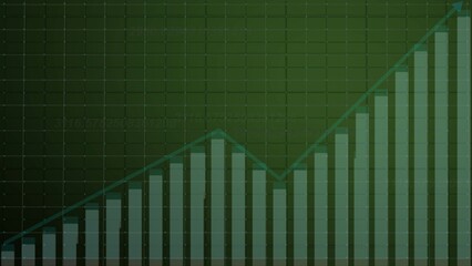 green  business graph  .