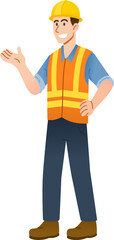 industrial construction worker Labor character.