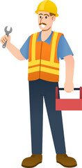 industrial construction worker Labor character.