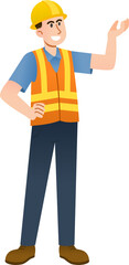 industrial construction worker Labor character.