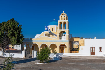 Fototapeta na wymiar Saint Georgios Oia Greek Holy Orthodox Church. Oia, Santorini, Greece.