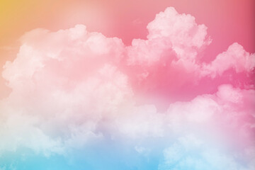 Cloud and sky with a pastel colored. Nature fancy abstract background