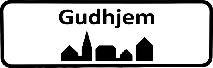 City sign of Gudhjem - Gudhjem Byskilt