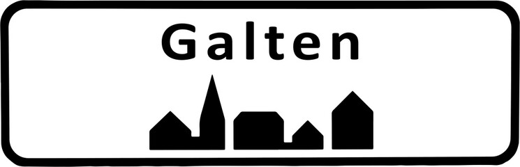 City sign of Galten - Galten Byskilt