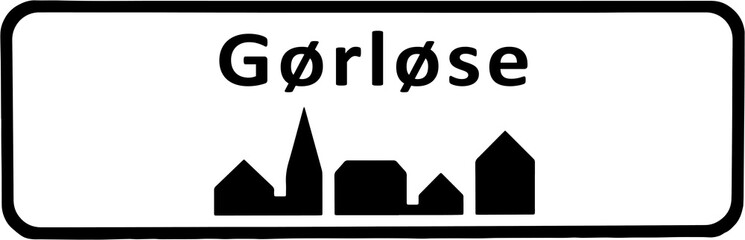 City sign of Gørløse - Gørløse Byskilt