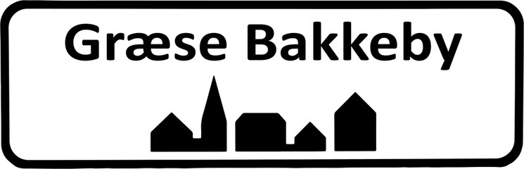 City sign of Græse Bakkeby - Græse Bakkeby Byskilt