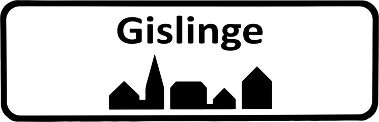 City sign of Gislinge - Gislinge Byskilt