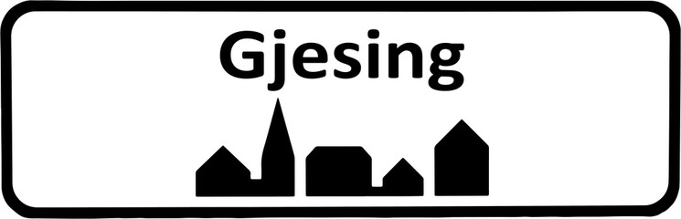 City sign of Gjesing - Gjesing Byskilt