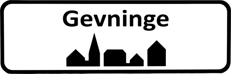 City sign of Gevninge - Gevninge Byskilt